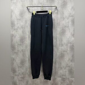 Authentic Off-White Black Joggers with Blue Logo